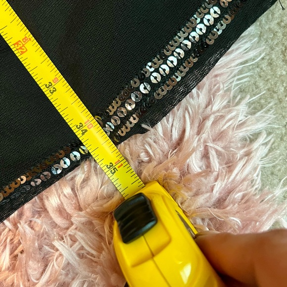 Express Holiday New Years Black Sequin Long Sleeve Party Dress size L - Picture 11 of 11